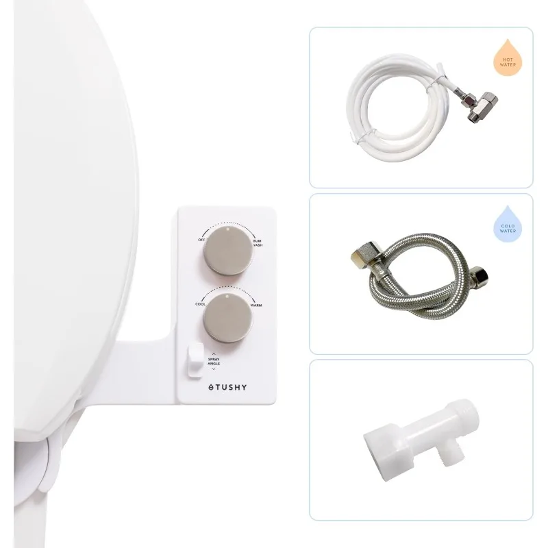 Spa Warm Water Bidet Attachment. Universal Toilet Fit, Easy DIY Install (Requires Sink Access for Temperature Control) Self