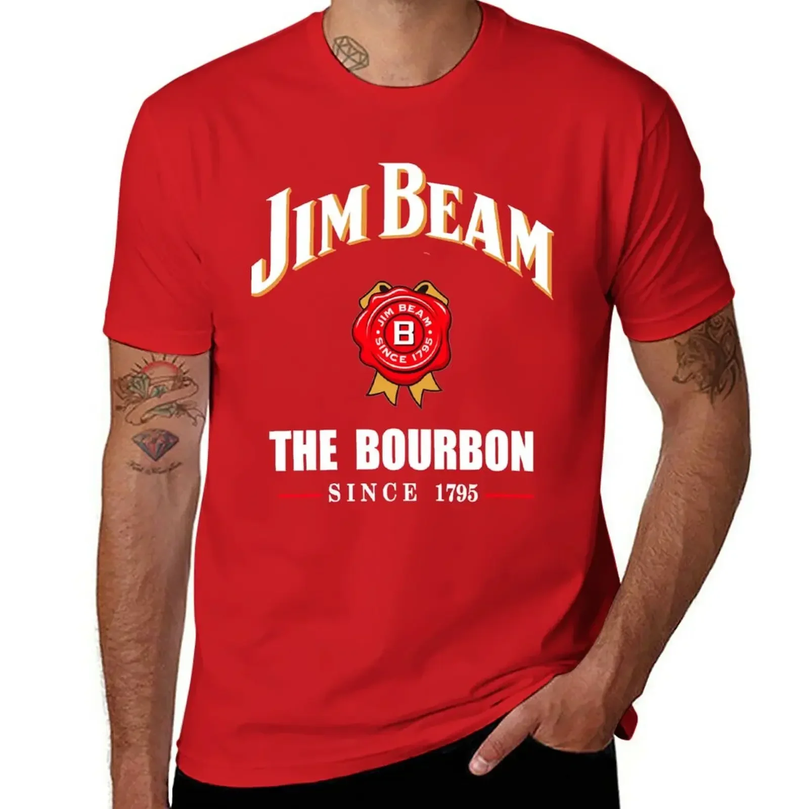 Jim Beam summer clothes graphics mens clothing anime clothes new in tops & tees heavyweight Male Cartoon Male fashion Hot Sale