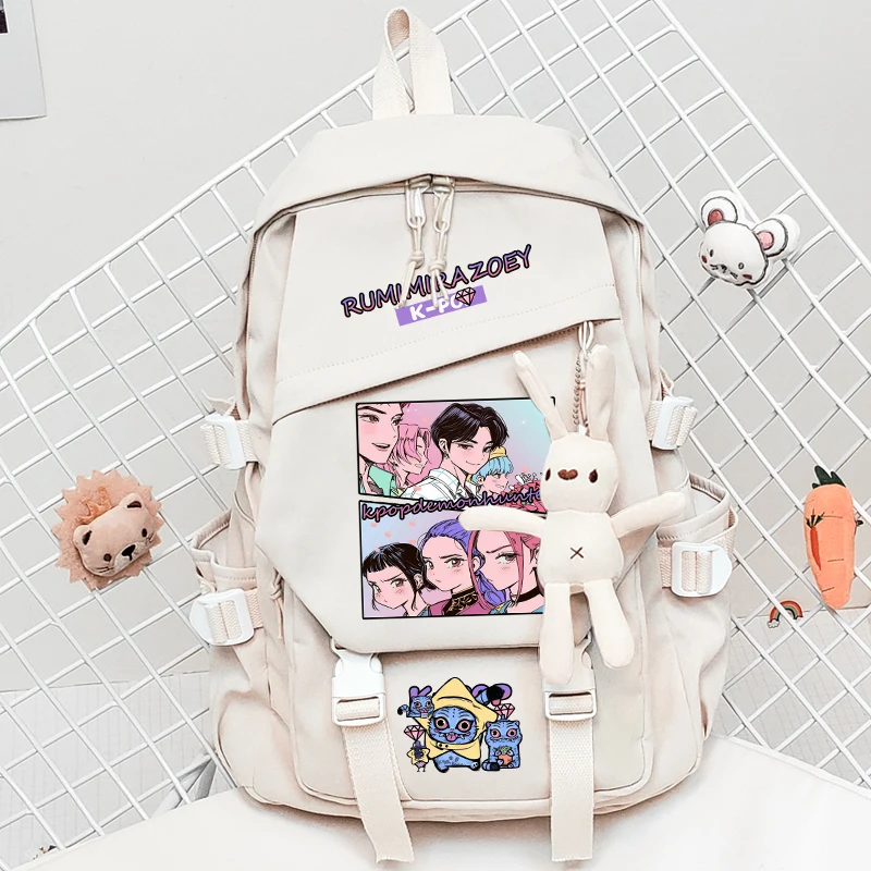 KPop Demon Hunters Anime Rugzak Grote Capaciteit Waterafstotende Studenten Mode Rugzakken Leuke Cartoon Print Boekenpakket Cadeau