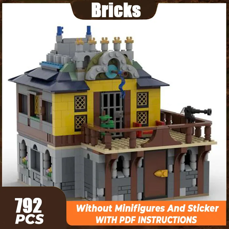 Moc Gebäude Ziegel Mittelalterliche Burg Modell Medieval Inn Technologie Modulare Blöcke Geschenke Spielzeug Für Kinder DIY Sets Montage