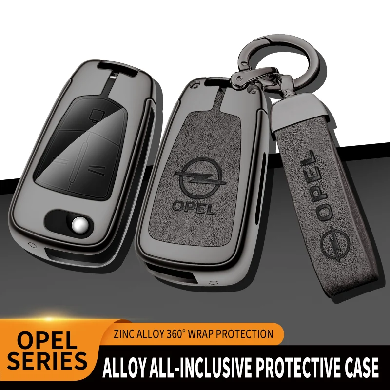 Chaveiro de Metal para Carros Opel OPCline ASTRA CORSA INSIGNIA MOKKA VECTRA GTC Tigra, Estojo de Chave em TPU e Liga de Zinco