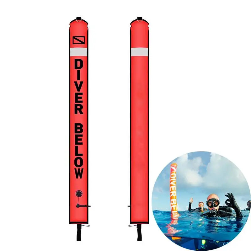

.1Pc Diving SMB 1.2M 1.5M 1.8M Buoy Fluorescent Orange Visibility Safety Inflatable Scubas Diving SMB Surface Signal Marker Buoy