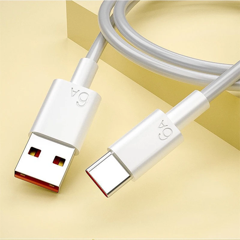 Kabel USB typu C kabel do szybkiego ładowania 6A do Samsung S21 S20 Huawei P40 P30 Xiaomi 12 5A superszybka ładowarka przewód do transmisji danych