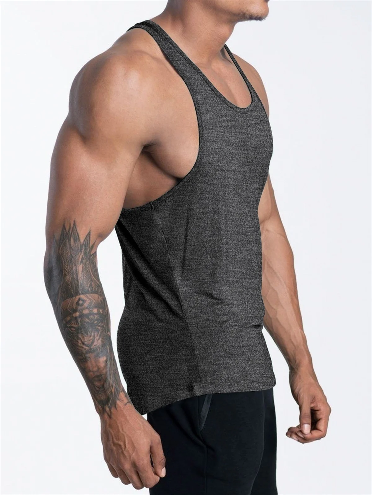 Quick Dry Bodybuilding Tank Top Men Gym Fitness Sport Sleeveless Shirt Male Casual Skinny Stringer Singlet Vest Workout Clothing