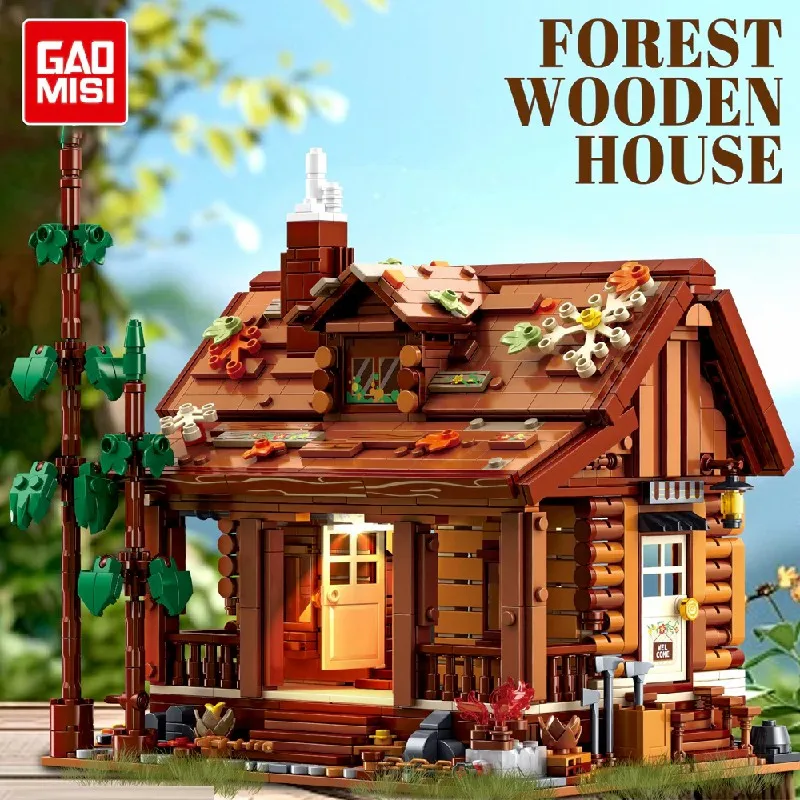 

2264 шт. лесной деревянный дом, строительные блоки, игрушечная модель, маленький деревянный дом, сборка кирпича, набор игрушек, детский подарок