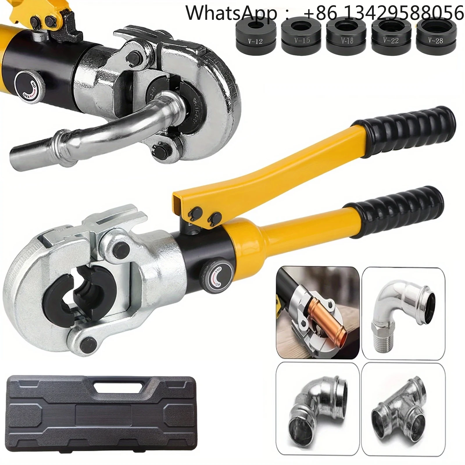 

Herramienta de prensado de tuberías hidráulicas, engarzador ajustable con presión resistente para tuberías PEX de acero inoxidab