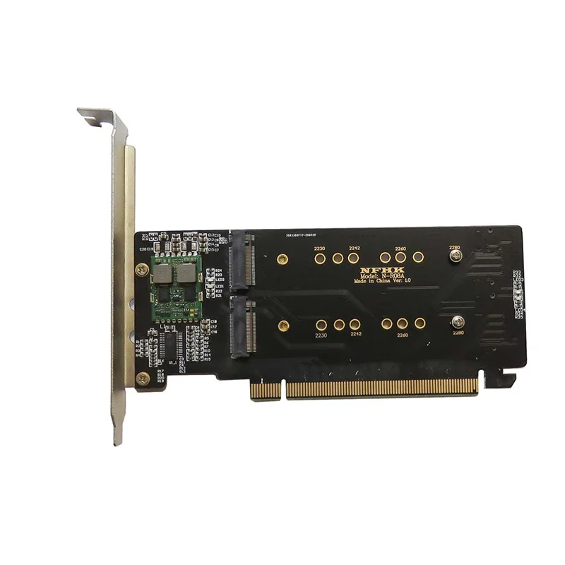 PCIe 3.0/4.0 X16 to 4 Port NVMe M.2 NGFF SSD Array VROC Adapter Split Card for High-Speed Data Transfer