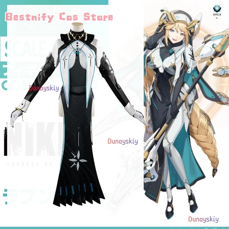 

NIKKE: Goddess Of Victory Rapunzel: Pure Grace Cosplay 코스프레 SSR Combat Headscarf Necklace Props Game Anime Party Nun's Dress