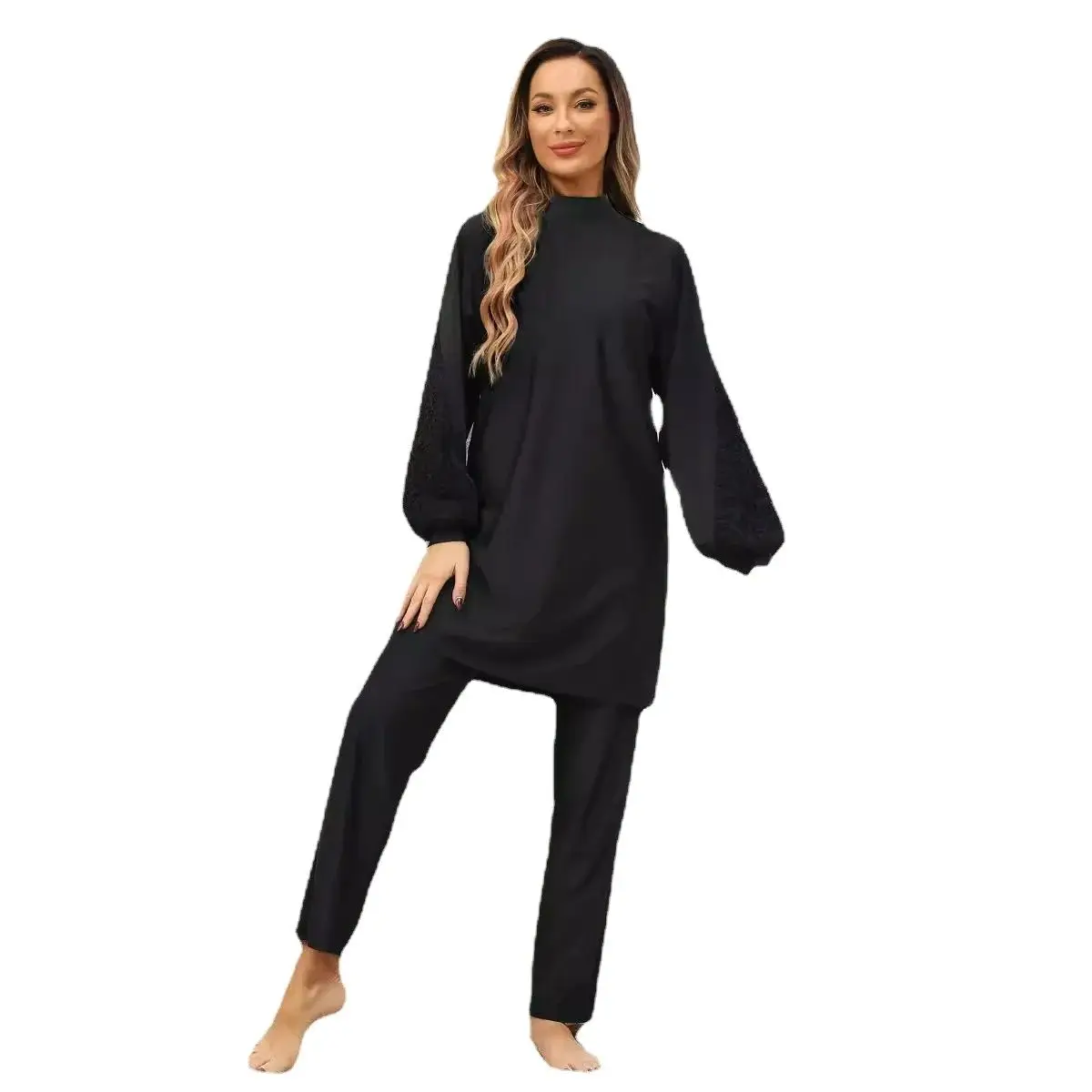 Maillot de Bain Femme Musulmane Burkini Скромный купальник Borkini Исламский купальный костюм Мусульманский купальник из 3 предметов для женщин с вуалью