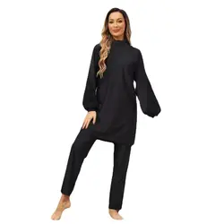 Maillot de Bain Femme Musulmane Burkini Modest Swimsuit Borkini Islamic Bathing Suit 3-Piece Muslim Swimwear for Veiled Women