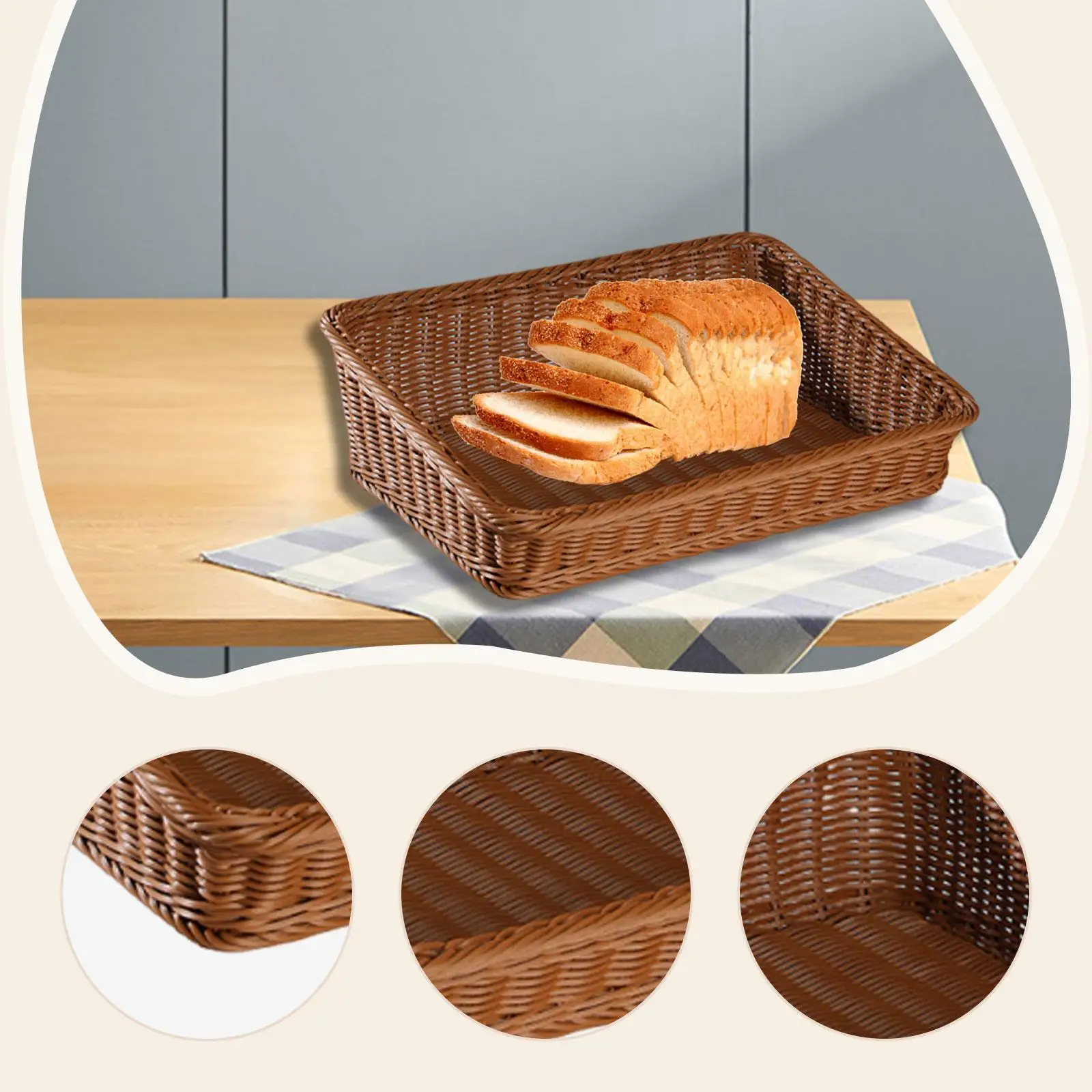 سلة التخزين، منظم العداد، صينية عرض الخبز، سلة خبز للوجبات الخفيفة متعددة الأغراض لتنظيم المنزل وغرفة النوم والمطعم #5