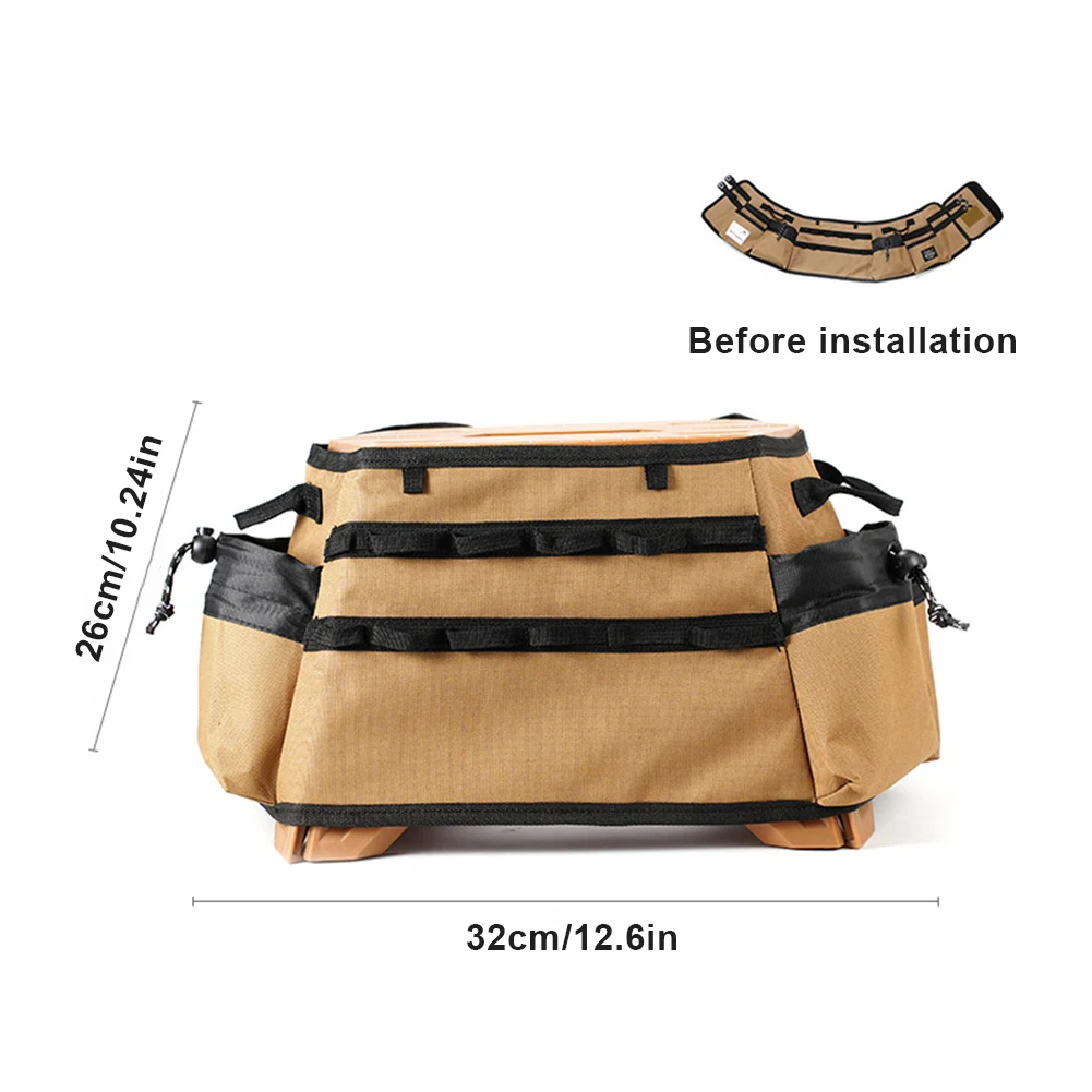 في الهواء الطلق كرسي بلا ظهر قابل للطي غطاء مقعد أكسفورد القماش البراز باليد تمديد غطاء صغير البراز غطاء مقعد أداة محمولة حقيبة التخزين #6