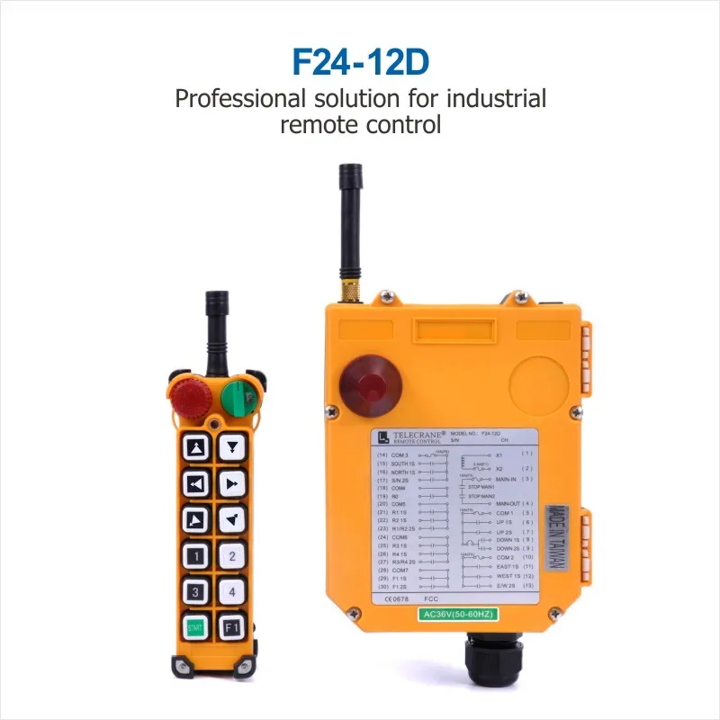 Telecrane F24-6D F24-8D F24-10D F24-12D Groothandel Industriële Kraan Takel Afstandsbediening Schakelaars 36V 220V 380V Ac