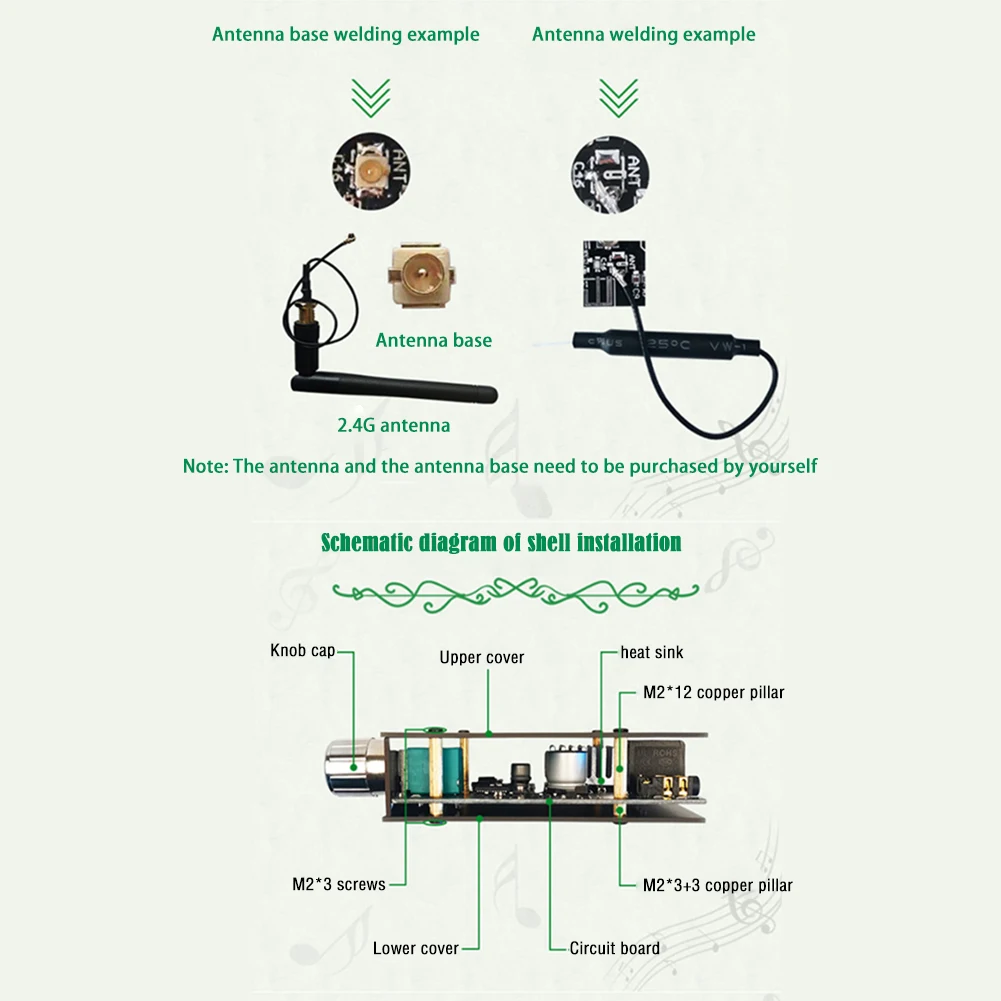 2x50W 2.0 แชนเนลสเตอริโอซับวูฟเฟอร์แอมพลิฟายเออร์บอร์ดพร้อมกระเป๋าอุปกรณ์เสริมบอร์ดลำโพงที่รองรับบลูทูธ