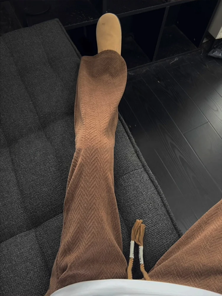 

Осень-зима мужские коричневые повседневные прямые спортивные штаны против морщин модные городские длинные брюки для подростков модные