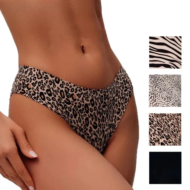 

Set Women's Panties Fashion Leopard Thongs Woman Seamless Underwear Sexy Lingerie Breathable Cozy G-String Hot T-Back