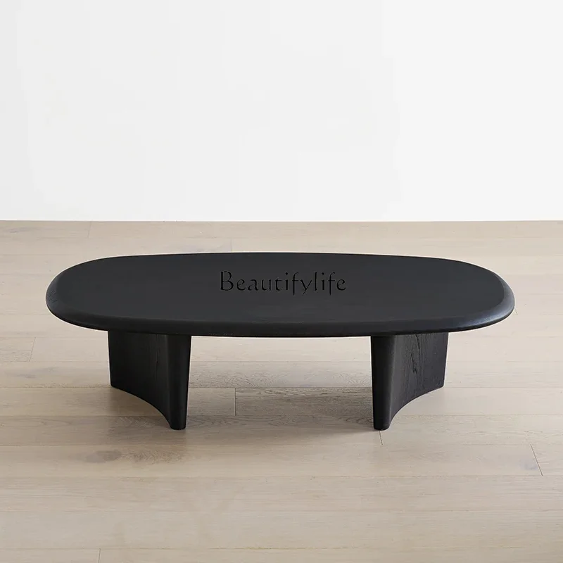 

FG-Retro style black solid wood ash wood coffee table original designer small table