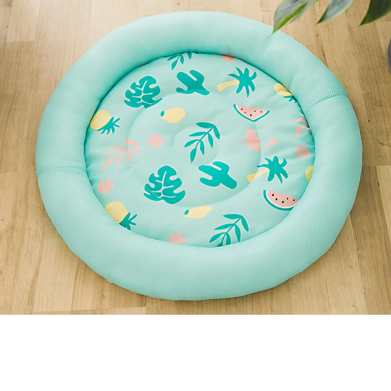 Dog Mat Cooling Summer Round Mat Dogs Cat Blanket Sofa Breathable Cold Pet Dog Bed Summer Washable Small Medium Dogs Ice Pad