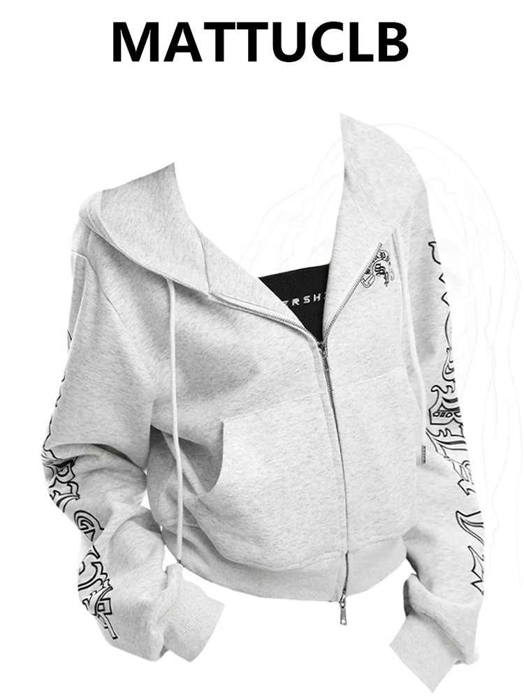 

Осень-зима 2022, укороченная толстовка в американском стиле ретро, толстовки на молнии в стиле хип-хоп, пуловеры в стиле панк, уличная одежда Y2k Gyaru, Япония