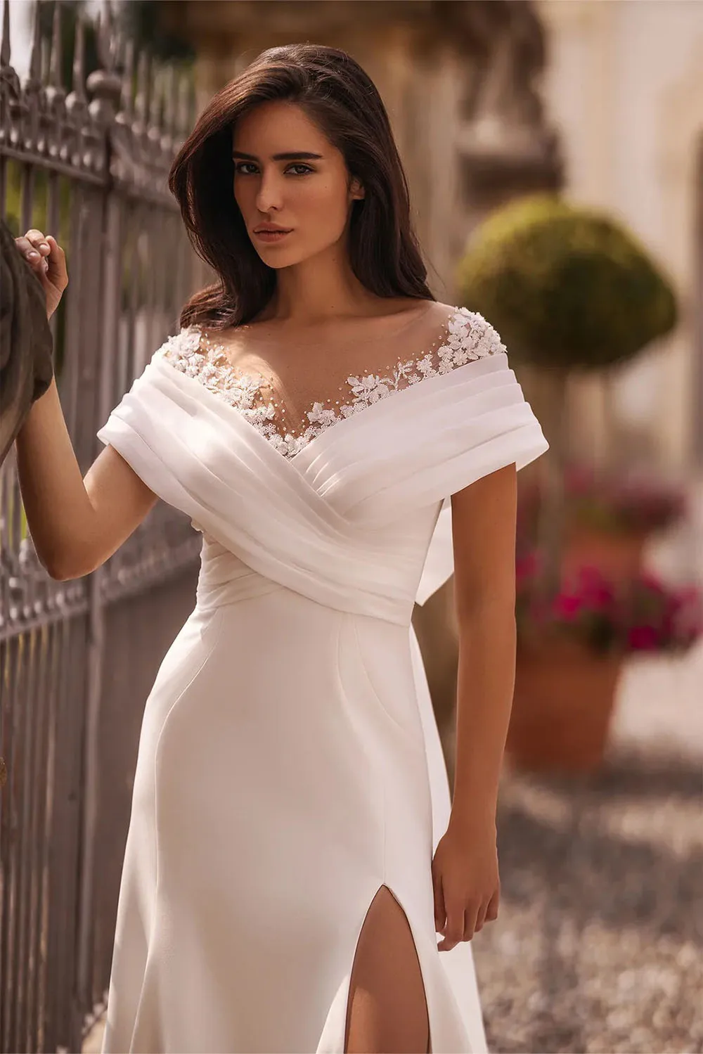 2026 Sexy Satin Mermaid Wedding Dresses Plearted Beaded Bow Long Evening Dress Luxury Wedding Bride Dress Customized