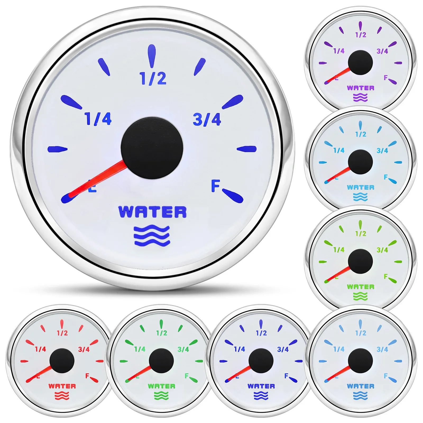 Capteur de niveau d'eau en acier inoxydable 304, jauge de niveau d'eau de 52mm, compteur d'eau précieux 0-190 OHM, 7 documents légers, étanche IP67 pour voiture