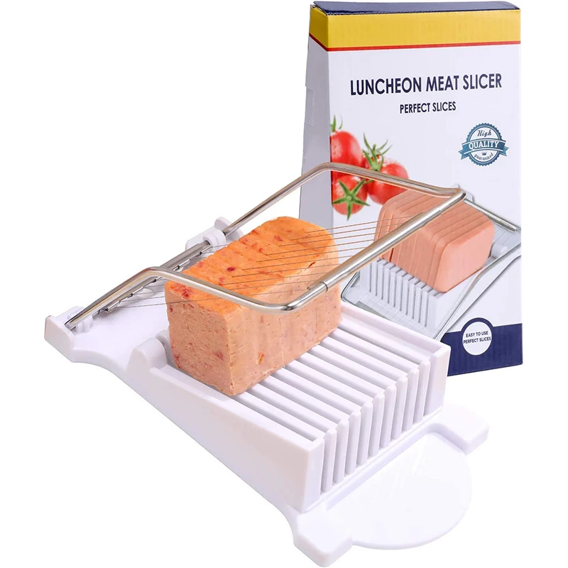 1 Piece Luncheon Meat Slicer Boiled Egg Fruit Soft Cheese Slicer Cutter With Stainless Steel Wire Cuts 10 Slices YY035