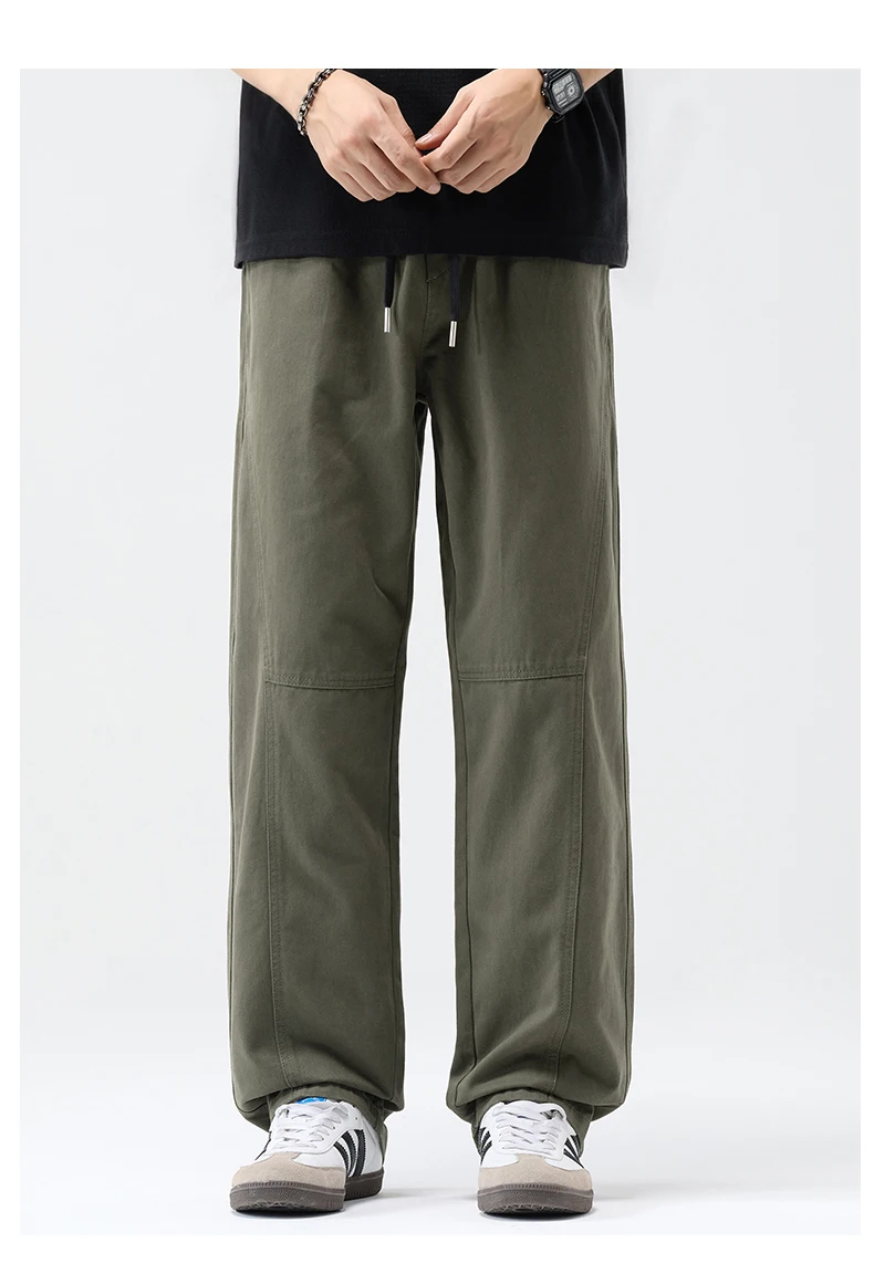 Bequeme Herren-Baumwollhosen | Frühling Sommer Gerade Geschnittene Weite Hose | Lässige Weite Hosen für den Alltag S-4XL – Detail 11