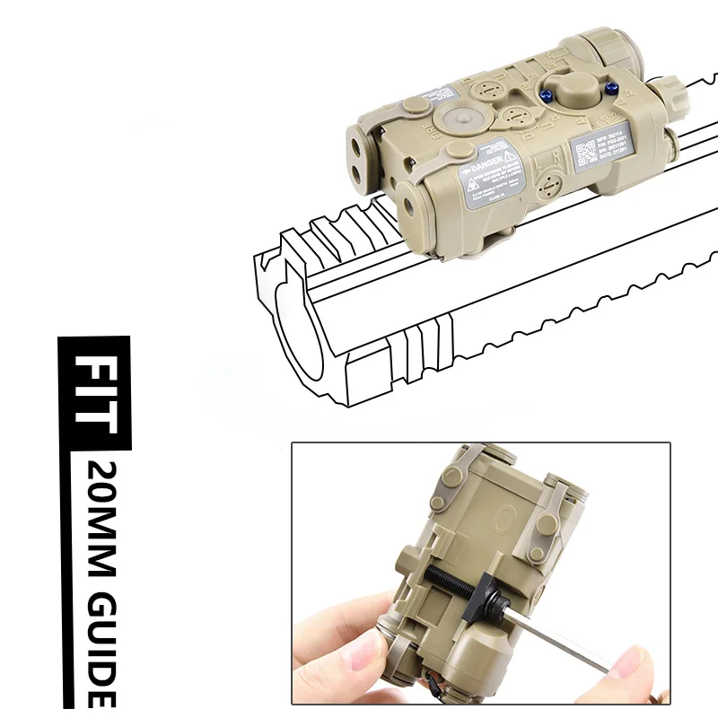 Tactical NGAL Nylon Laser Indicator Dummy Box Indicator Decorative Model Dbal-a2 Peq-15 LC-5C Airsoft Hunting Non-function Laser