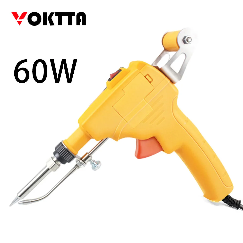 60W Manual Soldering Gun Internal Heating Manual Soldering Gun Automatic Tin Wire Feeding Electric Soldering Gun 100- 220V EU US