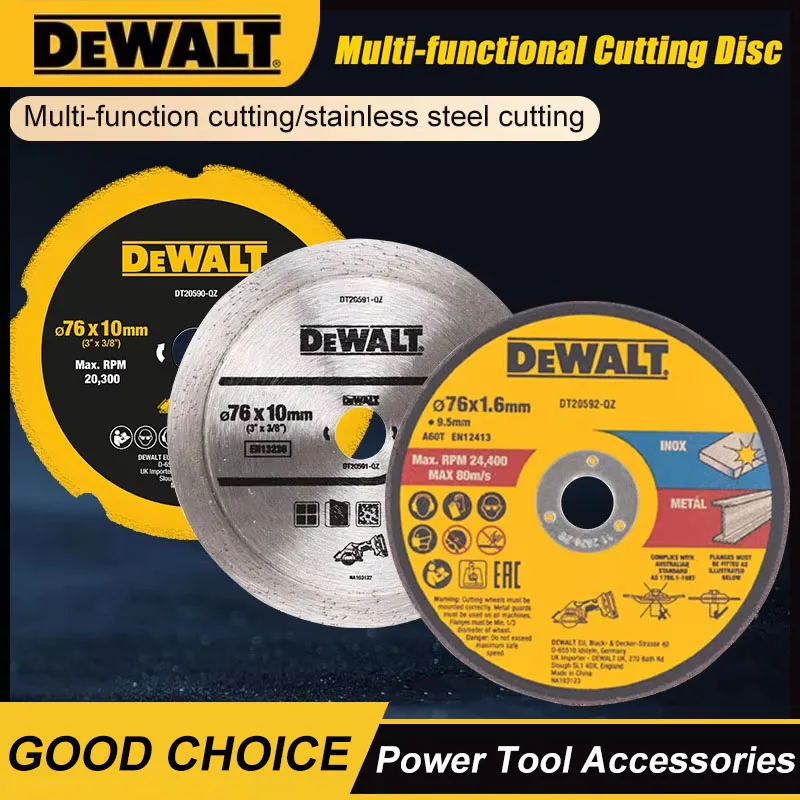 

DEWALT 76 мм многоматериальное лезвие, алмазное лезвие для плитки, резка стали для DCS438, аксессуары для электроинструментов DT20591 DT20592