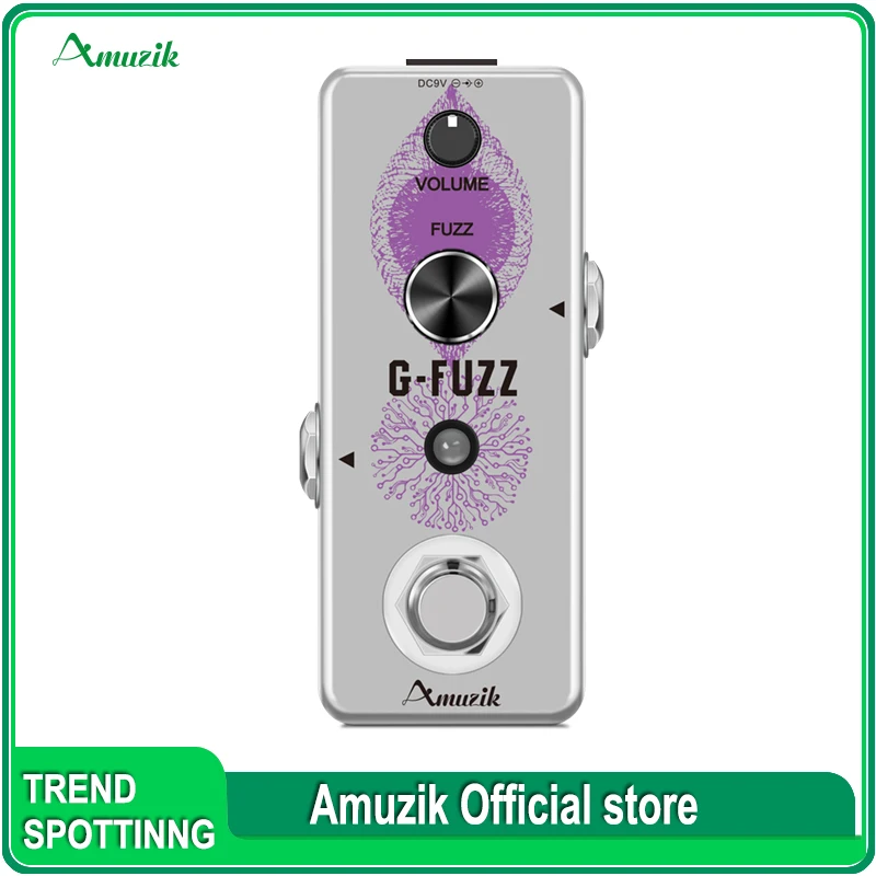 

Amuzik-Analog Fuzz Effect Pedal for Electric Guitar and Bass Ghost Fuzz True Bypass, LEF-322, G-FUZZ