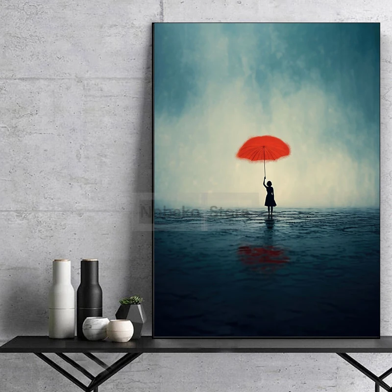 Surrealism Art Landscape Poster All Alone Fantasy Echoes Of Existance Prints Canvas Painting Wall Art Pictures Home Room Decor