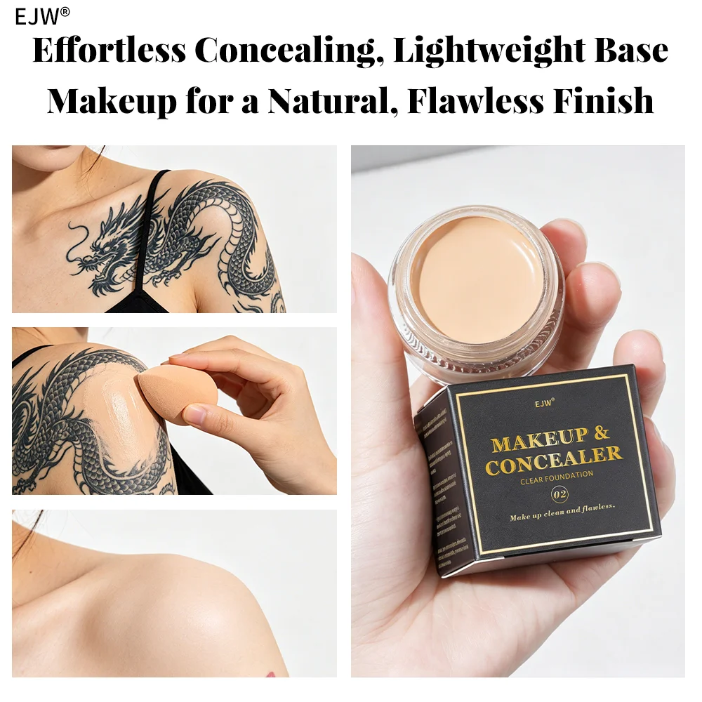 Waterproof Sweatproof Full Coverage Concealer Cream Long Lasting Cover Tattoos Scars Dark Spots Natural Flawless Base Makeup