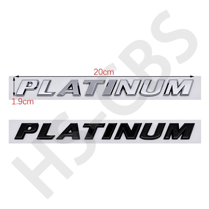3D PLATINUM Letter Logo Emblem Sticker ABS Platinum Rear Trunk Badge Sticker Auto Body Decoration Accessories