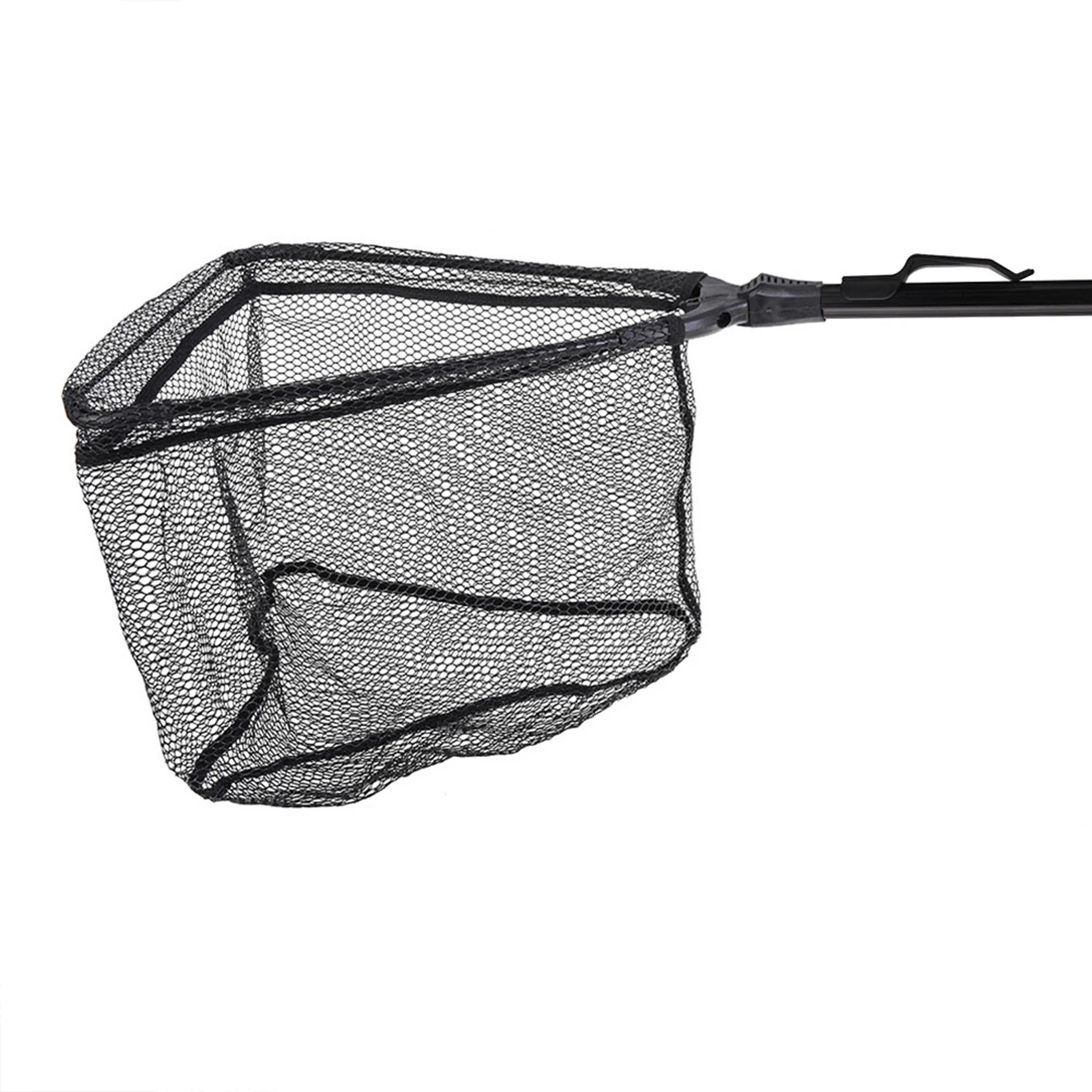 Fishing Landing Net Three-Section Fold Triangular Catching Net With Foam Handle