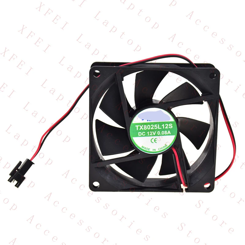 

D 1PC TX8025L12S FOR Tianxuan Cooling Fan 2Pin DC 12V 0.08A 80*80*25mm New