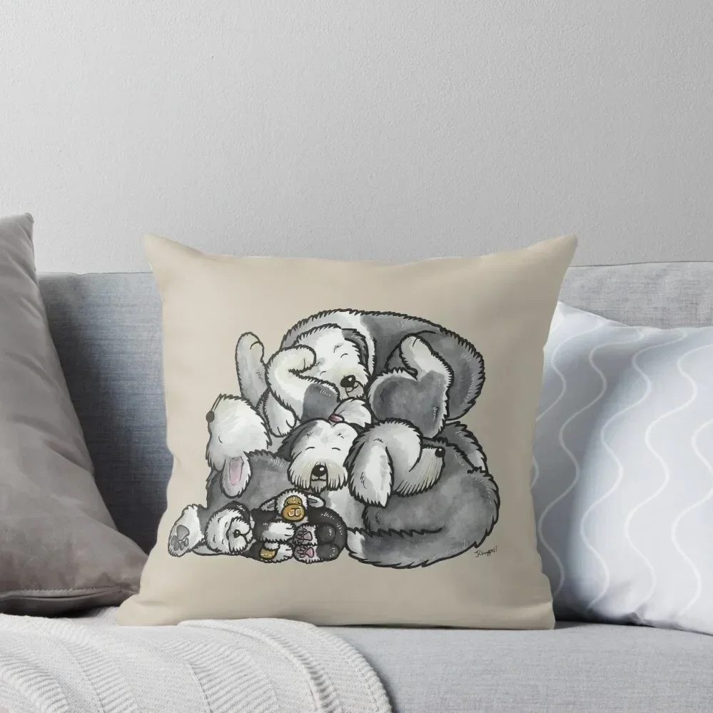 

Old English Sheepdog - sleeping pile cartoon Throw Pillow anime girl Luxury Cushion Cover pillow