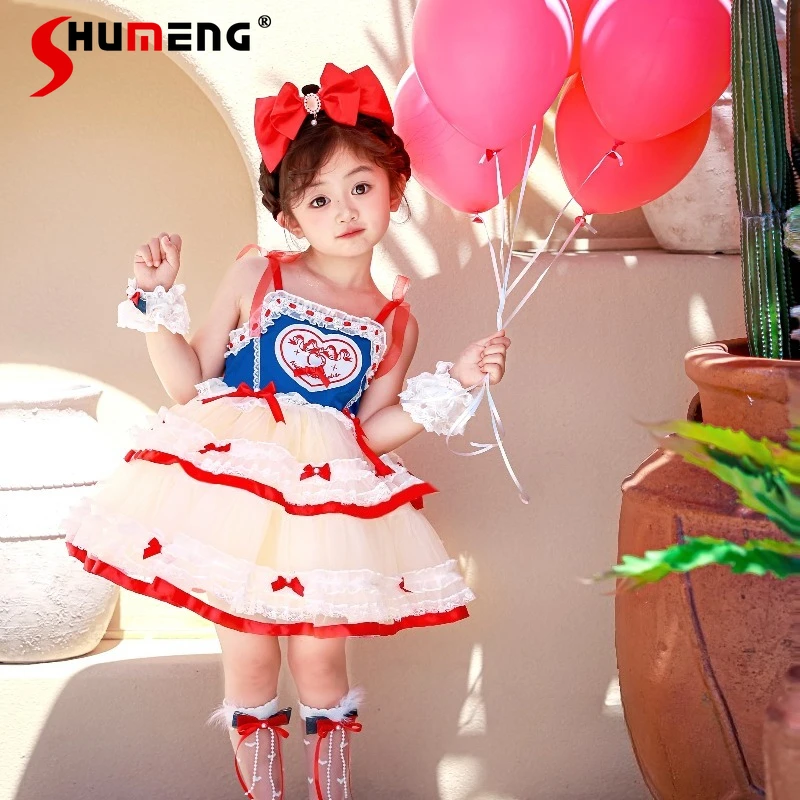 

Платье для девочек в стиле Лолита, оригинальный дизайн Princess, новинка весна-лето, короткое платье для дня рождения, детское повседневное платье на бретельках