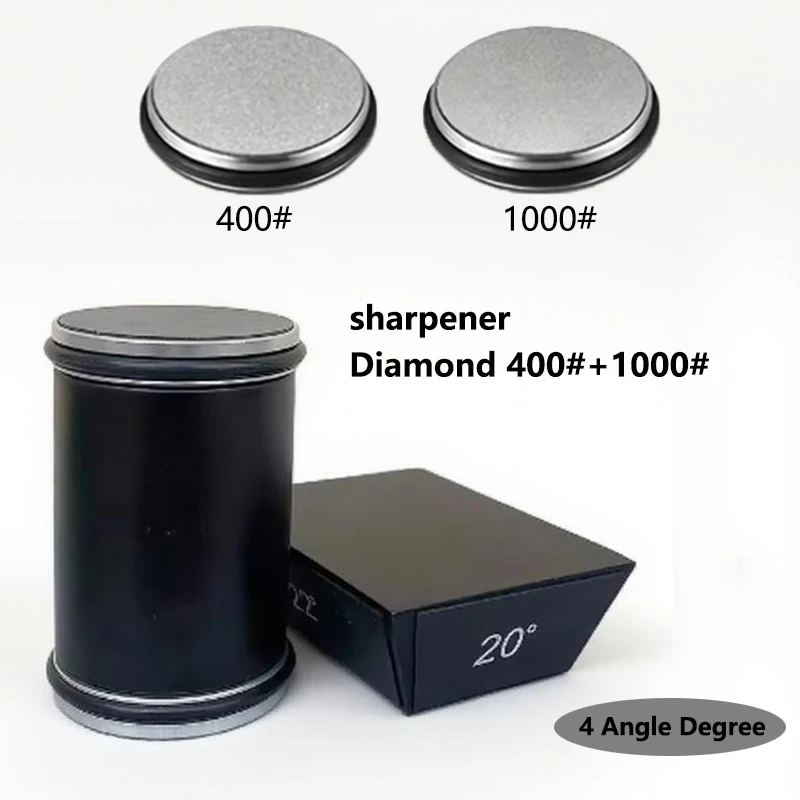 Neuer rollender Messerschärfer, doppelseitiger Diamant-Schleifstein 15_20 ° Grad magnetischer Winkelrollenschärfen für die Küche