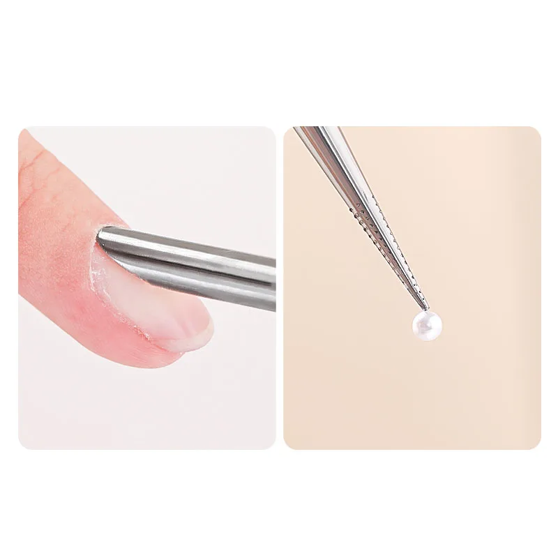 Nail Cuticle Pusher Double-ended Stainless Steel Sticks Custom Logo Manicure Remover Nail Drawing Stick Dotting Pen for Nail Art