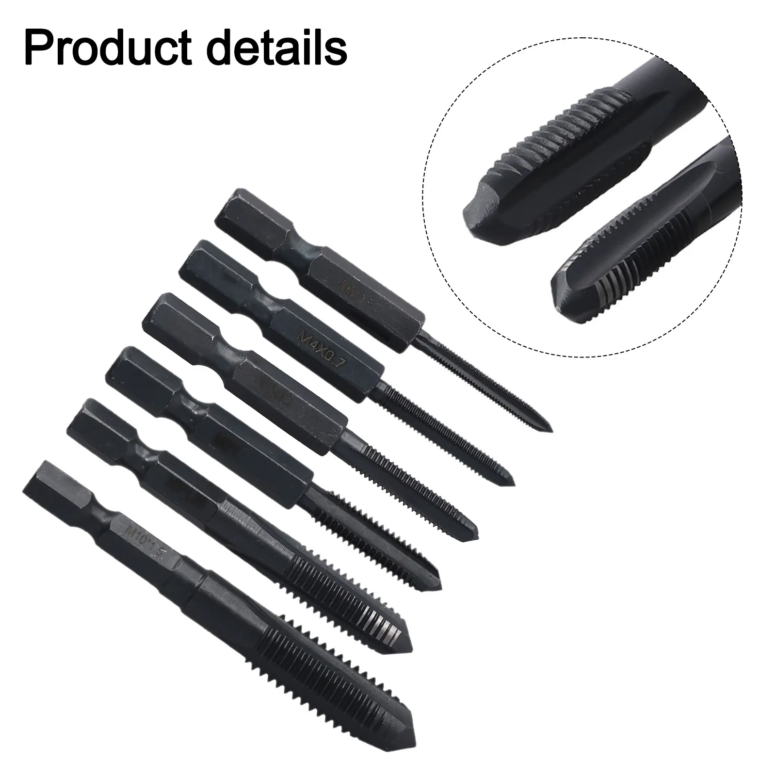 Drill Bit Set Hex Shank Tap Manual Tapping Operation Straight Flutes Design For Hand Drill Drilling Machine Accessory