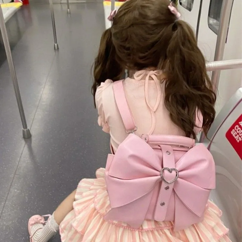 Bow Tote Bag Itabag Y2K Sweet Kawaii Shoulder Bag Handbag High Capacity Student Girl High Street Tote Bag Cute Backpack Handbag