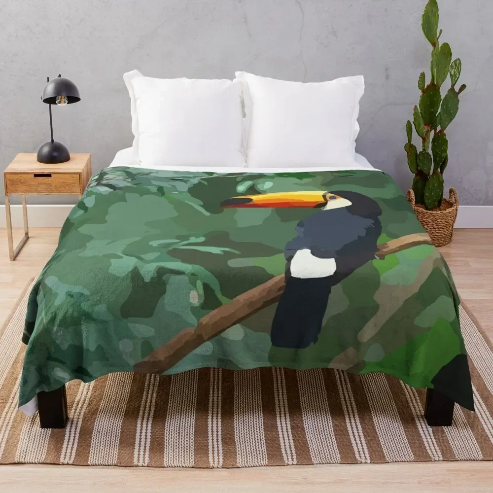 Big Beaked Bird Tucan Tropical Bird Zazu Toucan Throw Blanket Sofas decorative Picnic Blankets