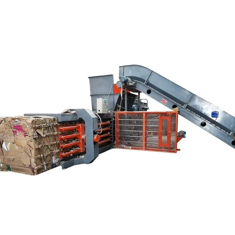 Energy Saving Auto Strapping Fully Automatic Horizontal Baler Machine For PET Plastic Bottle Packaging Waste Compression Line