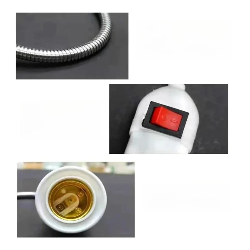 Universal E27 Large Screw Lamp Holder with Swivel Lamp Head Direct Plug Hose And Switch for Lighting