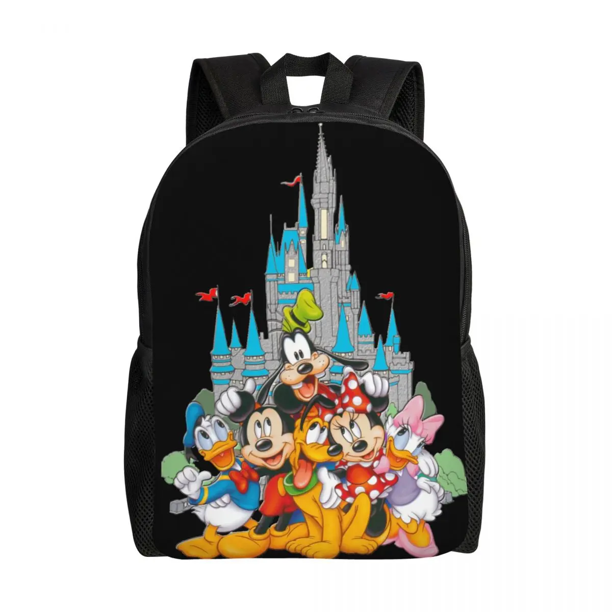 Custom Mickey Mouse Donald Duck Minnie Anime Backpack for Women Men College School Student Bookbag Fits 15 Inch Laptop Bags