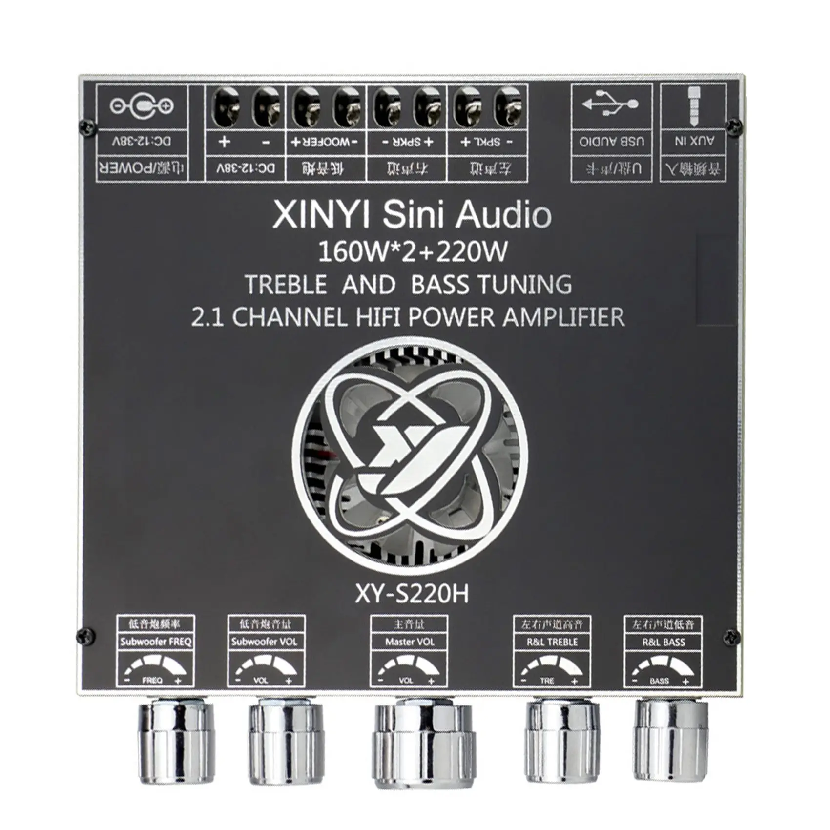 새로운 XY-S220H 160Wx2+220W 전력 증폭기 보드 TDA7498 2.1 듀얼 채널 Bluetooth 호환 5.1 서브우퍼 모듈