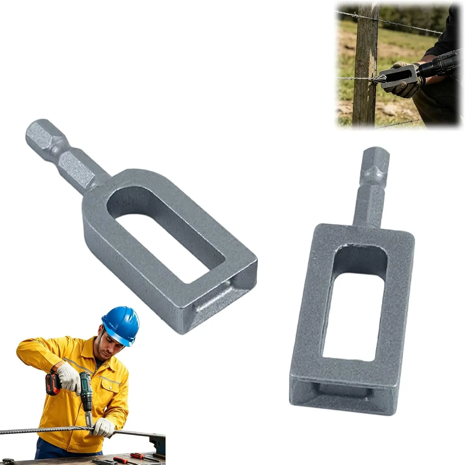 Ferramenta Elétrica para Torcer Arame de Cerca (9 e 11 Fios) para Furadeira de Impacto - Adaptador de Torção para Arame de Cerca