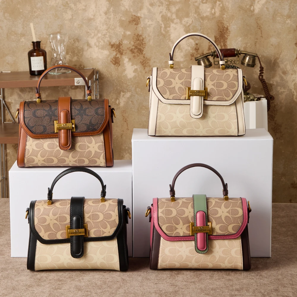 2026 new handbag fashion niche design retro shoulder bag paired with high-end light luxury crossbody bag