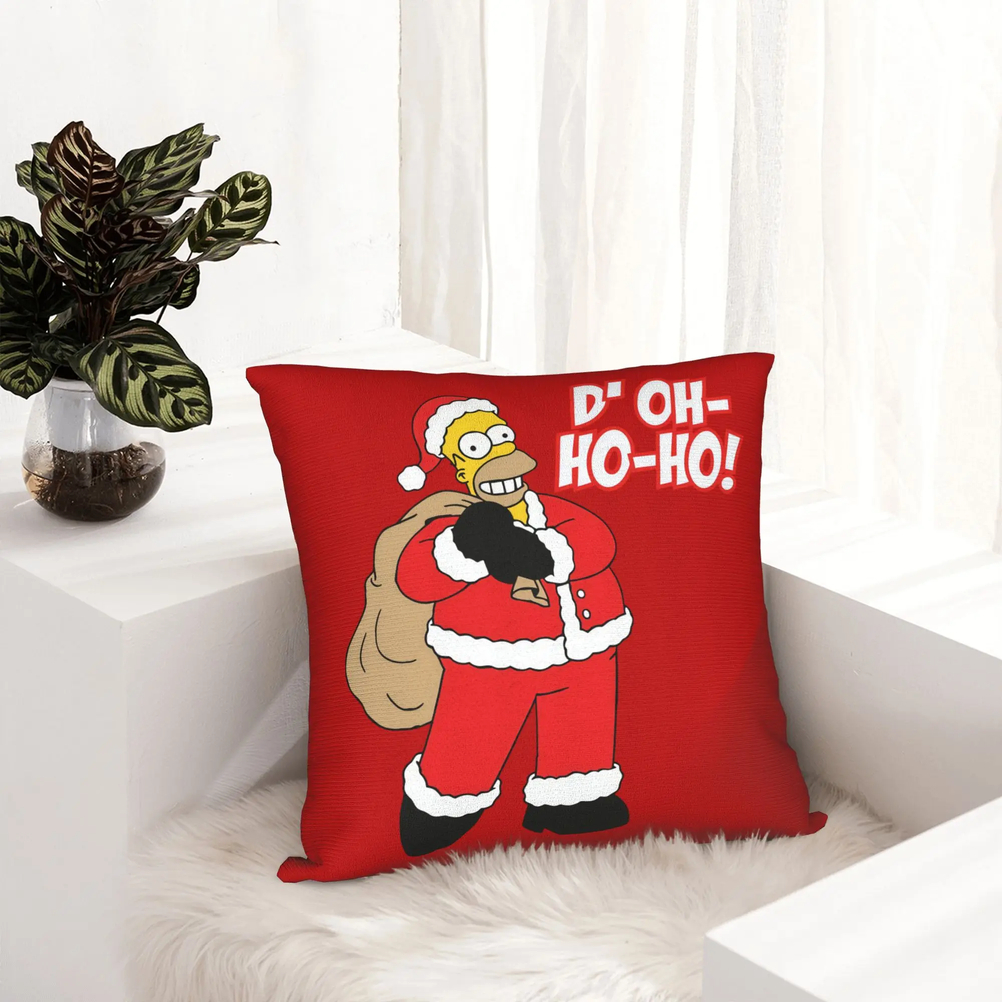 Cartoon S-Simpsons Christmas Pillowcase Double-sided Printing Polyester Cushion Cover Gift  Pillow Case Cover Square 40X40cm